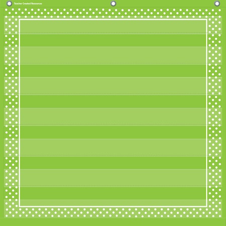 Lime Polka Dots 7 Pocket Chart, 28 X 28